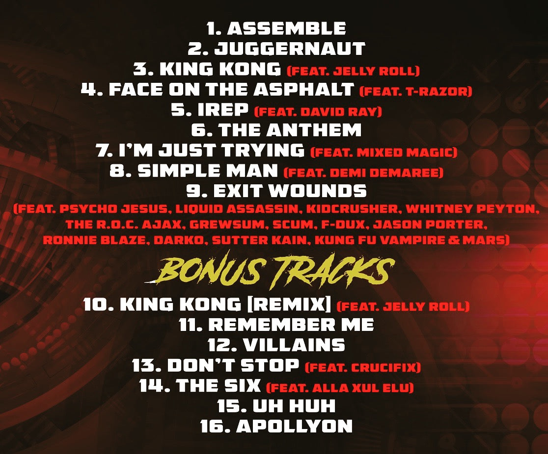 Underground Avengers Apollyon track list