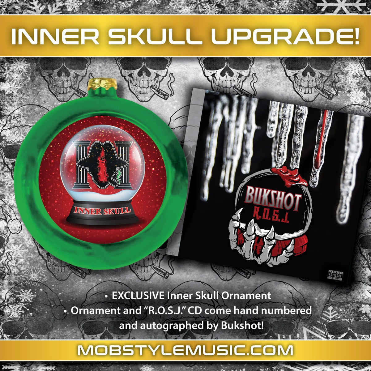 Mobstyle Christmas Ornament Bundles (Includes signed Bukshot "R.O.S.J." CD Single + Christmas Card) [ISS Upgradable]
