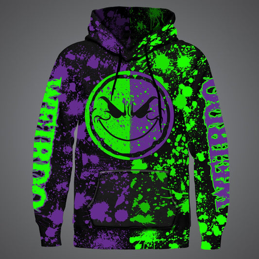 Splatter-Face Hoodie Front